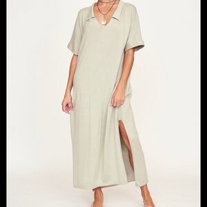 Adelaide knit caftan in powder